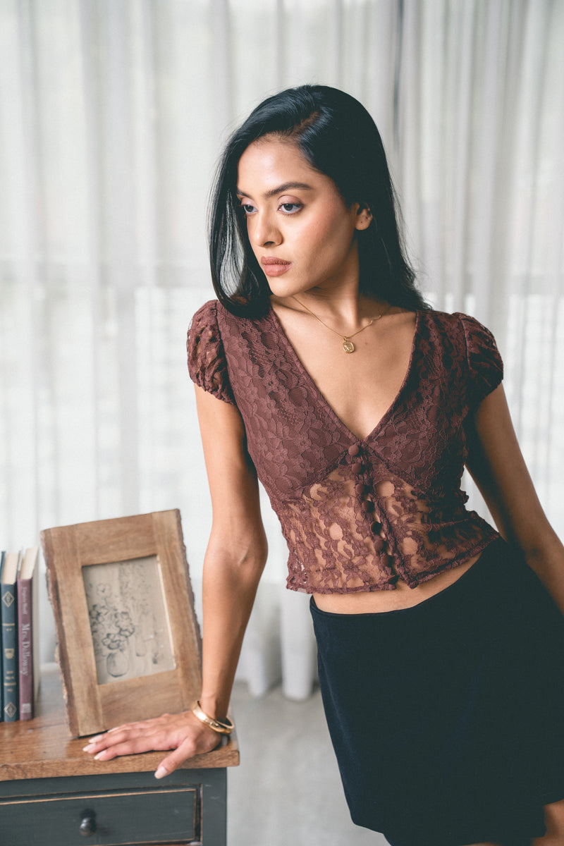 V-Neck Buttoned Top