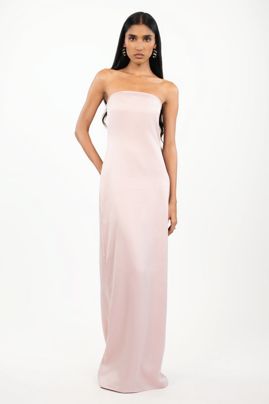 Strapless Satin Maxi