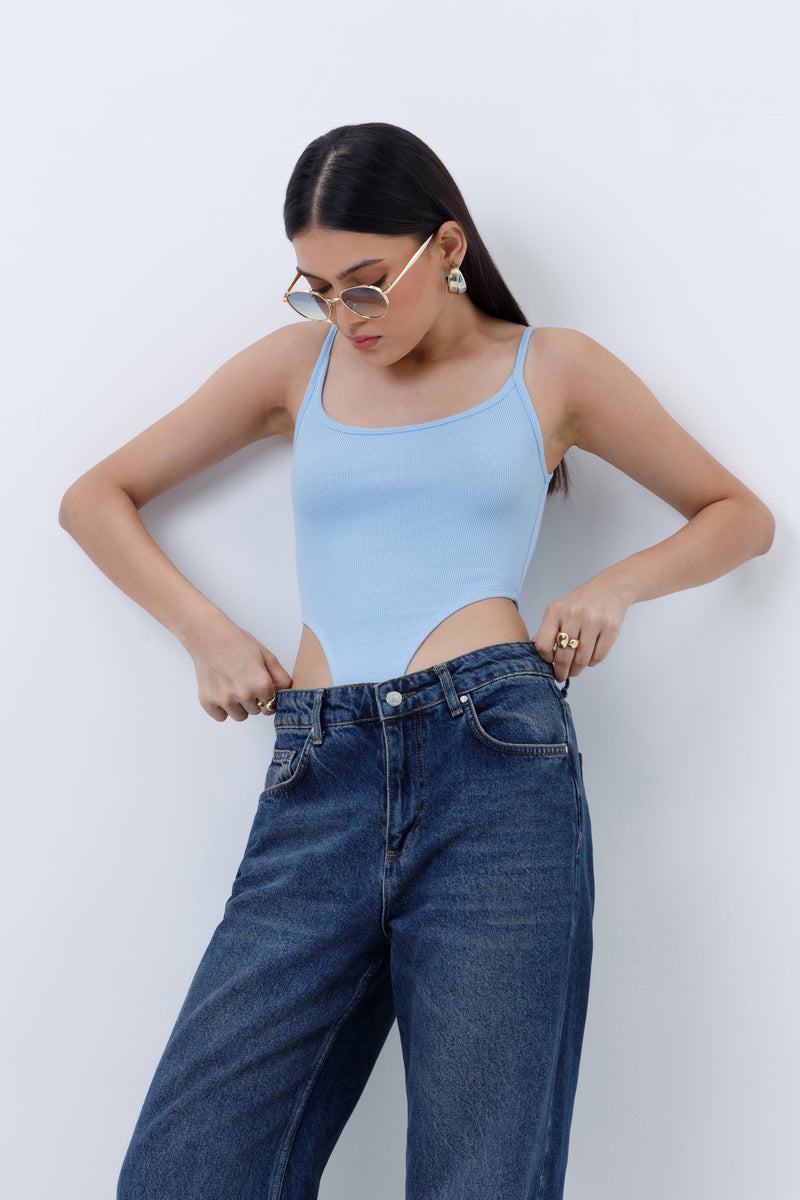 Ribbed High Cut Bodysuit