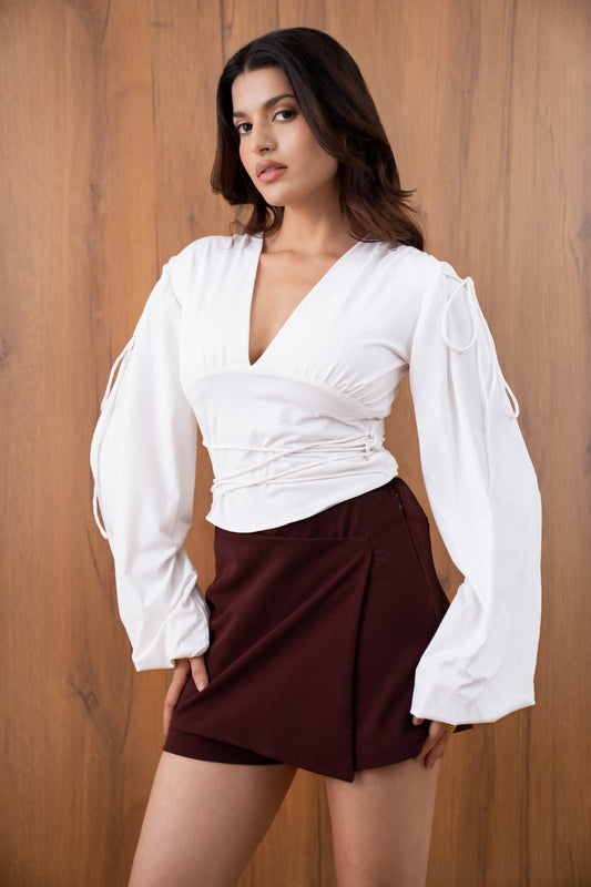 Tie-Detail Sleeve Top