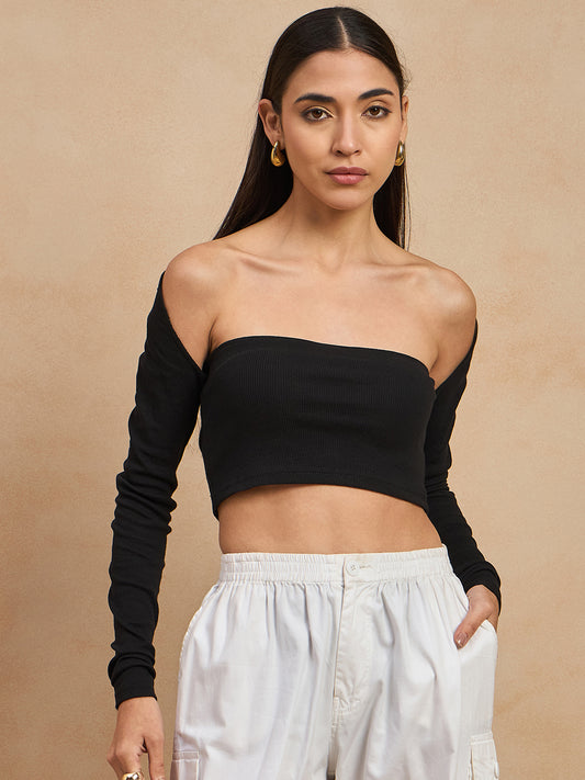 Ribbed Square Neck Top