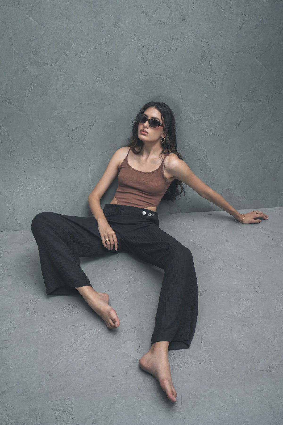 Wide-Leg Flap Trousers