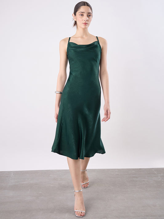 Cowl Neck Midi Dress