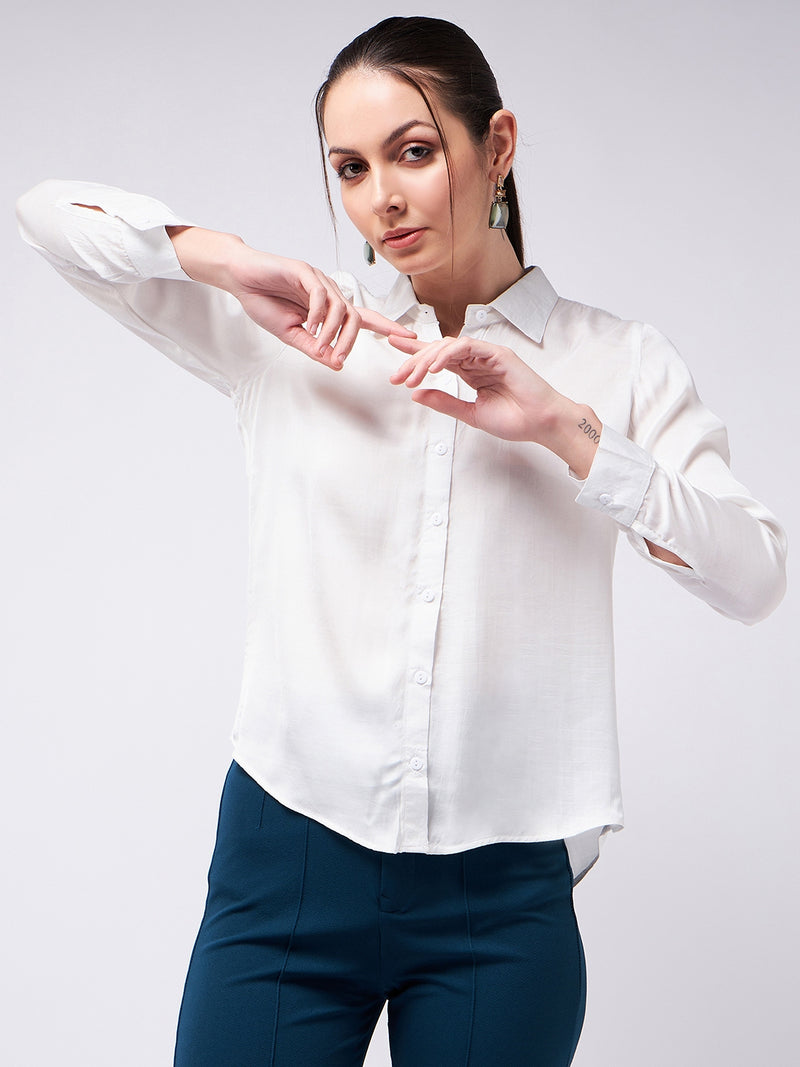 White Satin Shirt
