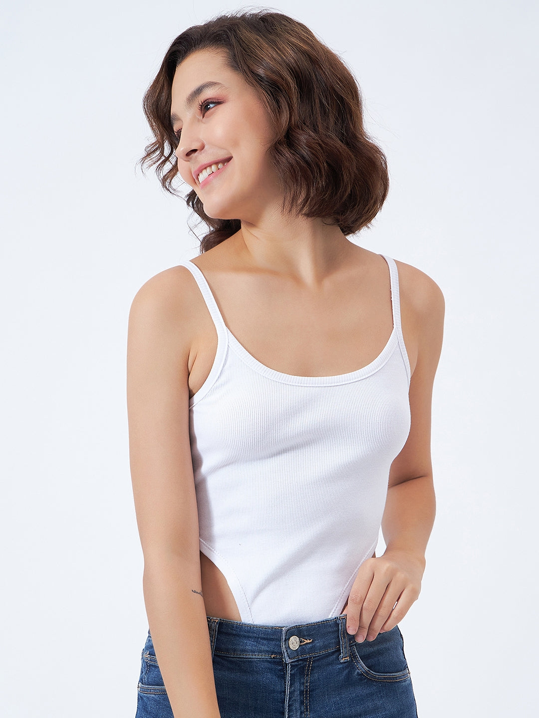 Ribbed High Cut Bodysuit