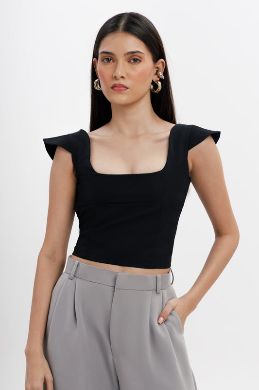 Cap-Sleeve Fitted Top