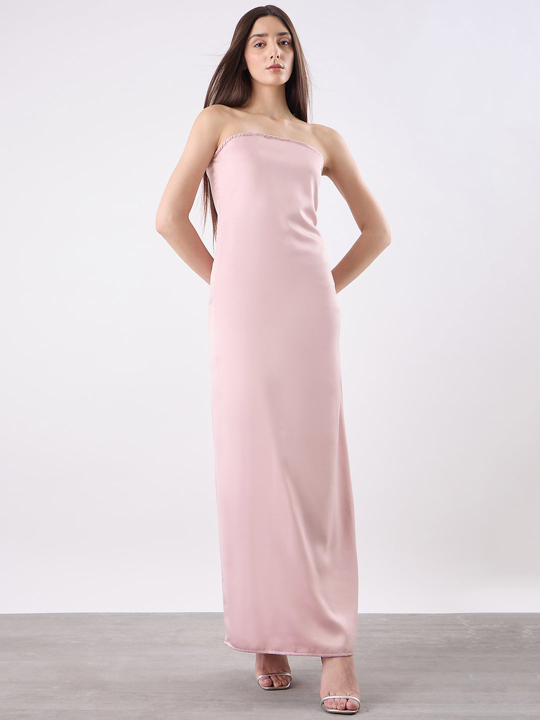 Strapless Satin Maxi