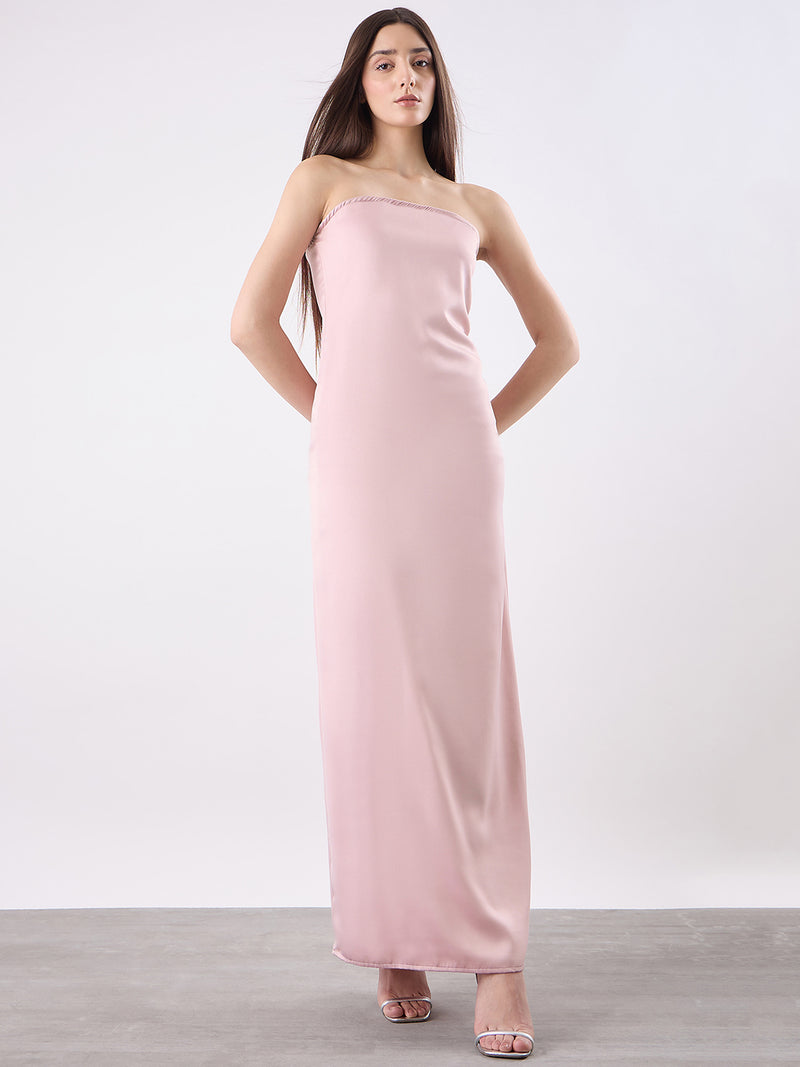 Strapless Satin Maxi