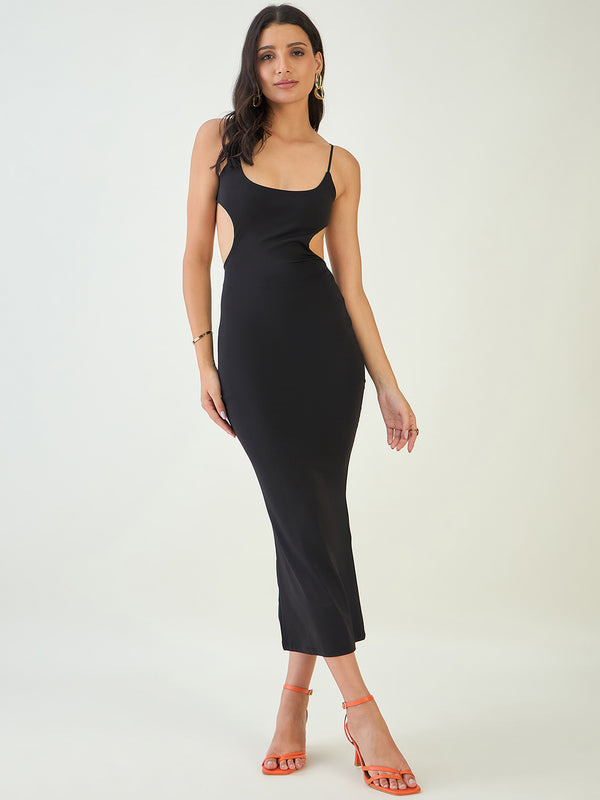 Cut Out Back Bodycon Midi Dress