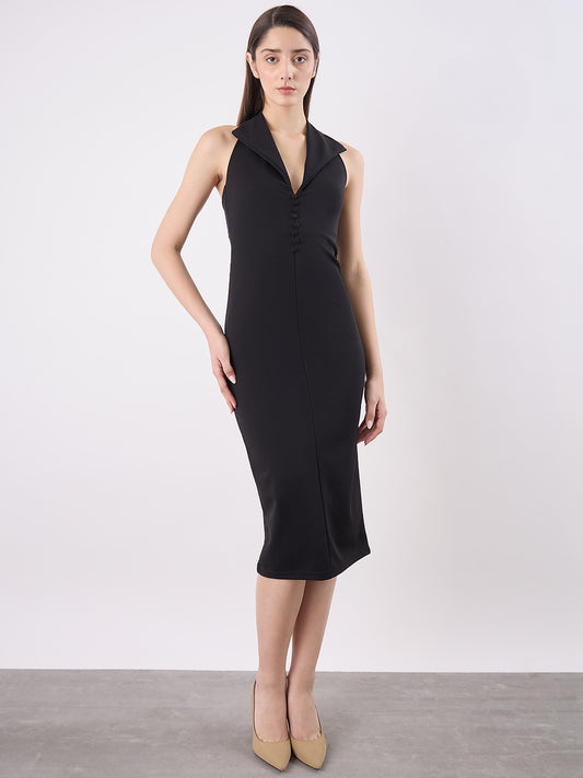 Collared Halter Midi