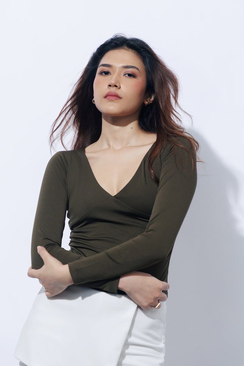 V-Neck Long Sleeve Top