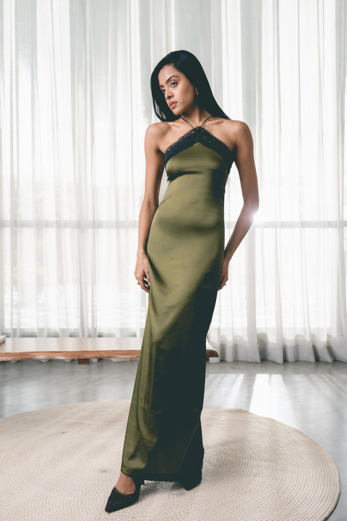 Satin Halterneck Maxi