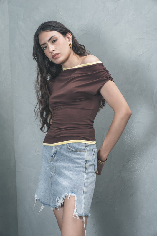 Bardot Contrast Top