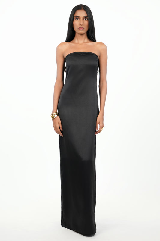 Strapless Satin Maxi