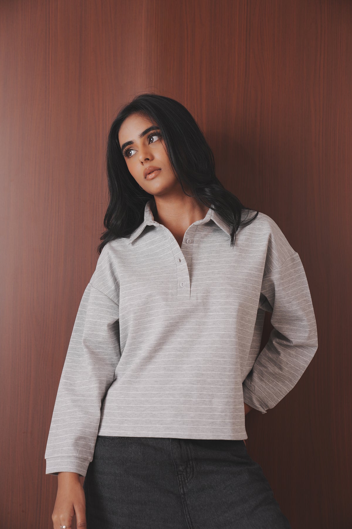 Collared Polo Sweatshirt