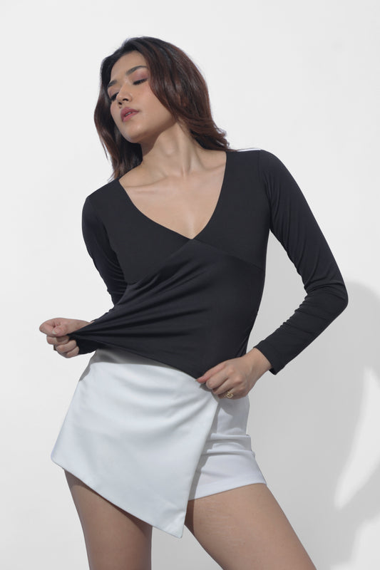 V-Neck Long Sleeve Top