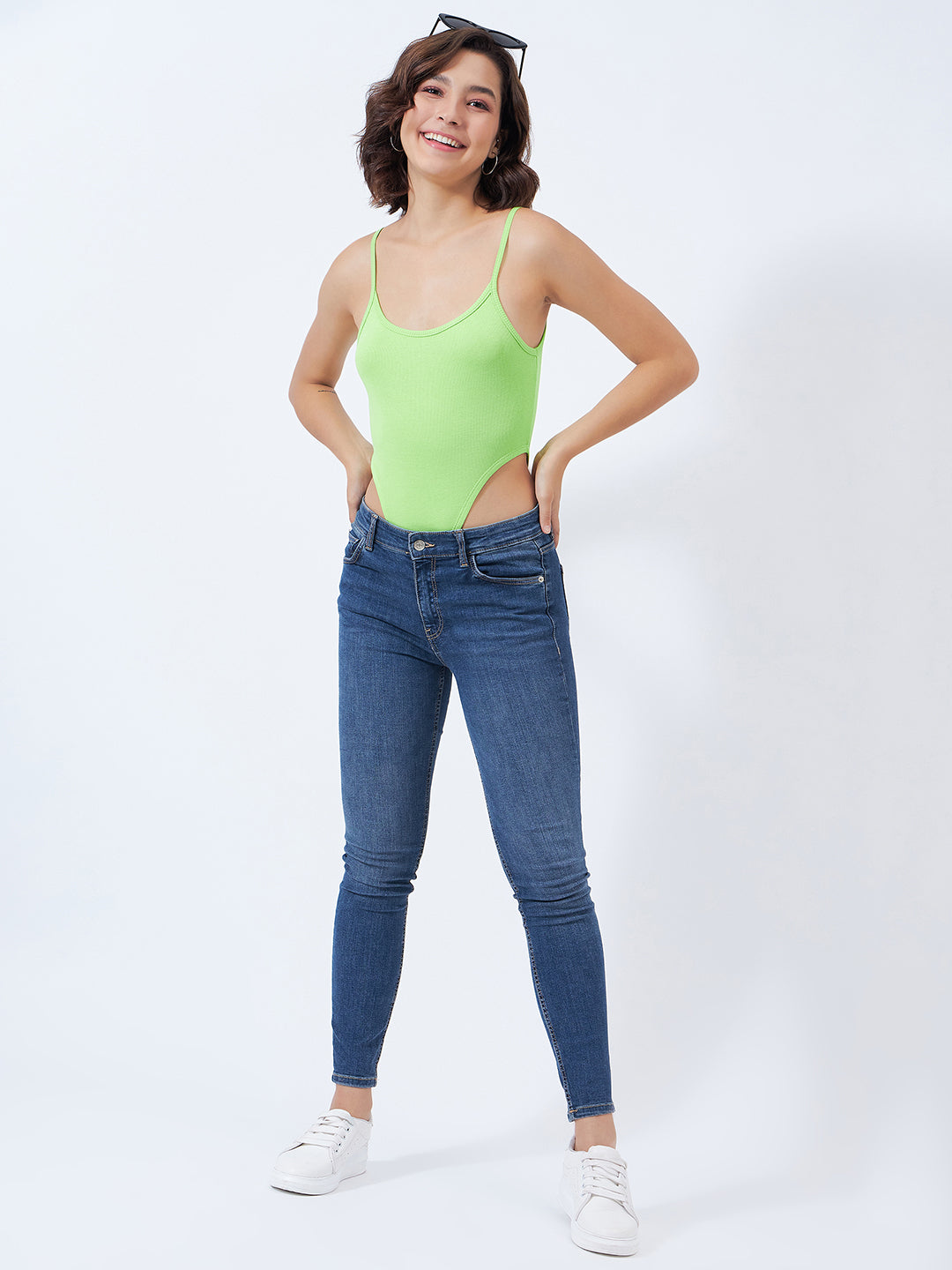 Ribbed High Cut Bodysuit