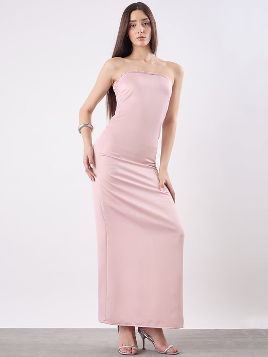 Strapless Satin Maxi