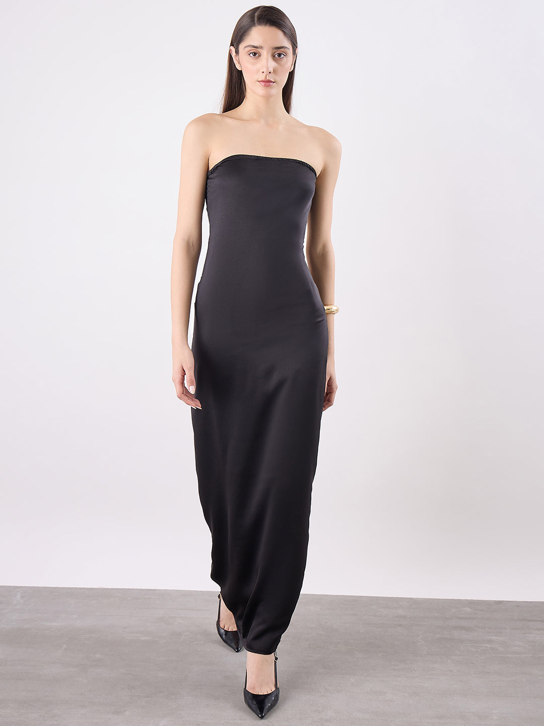 Strapless Satin Maxi
