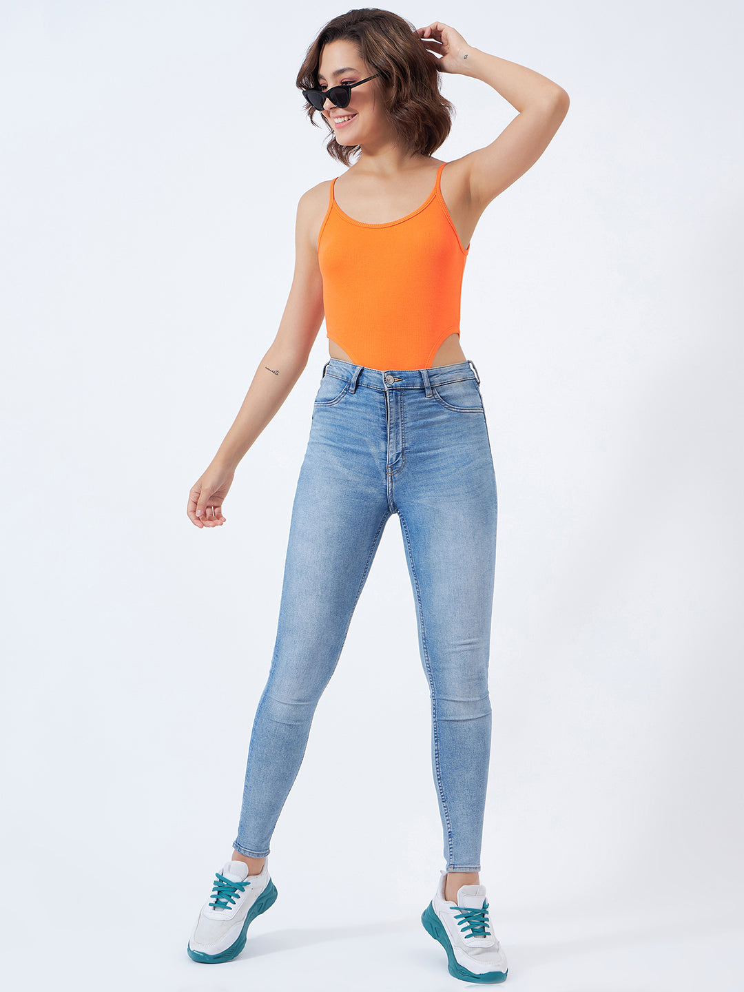 Ribbed High Cut Bodysuit
