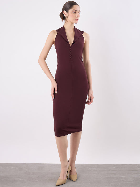 Collared Halter Midi
