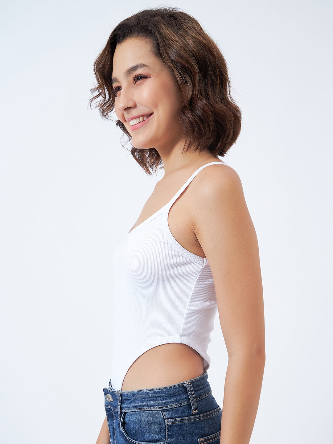 Ribbed High Cut Bodysuit