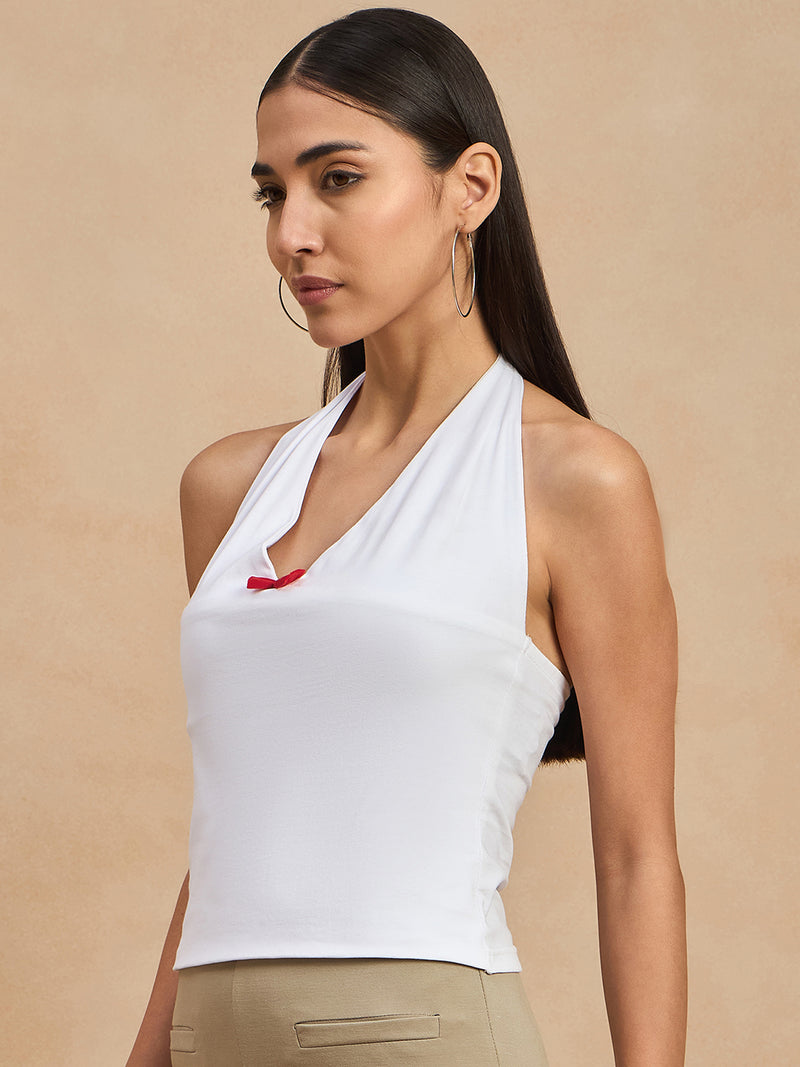 Halter Neck Tie Up Top