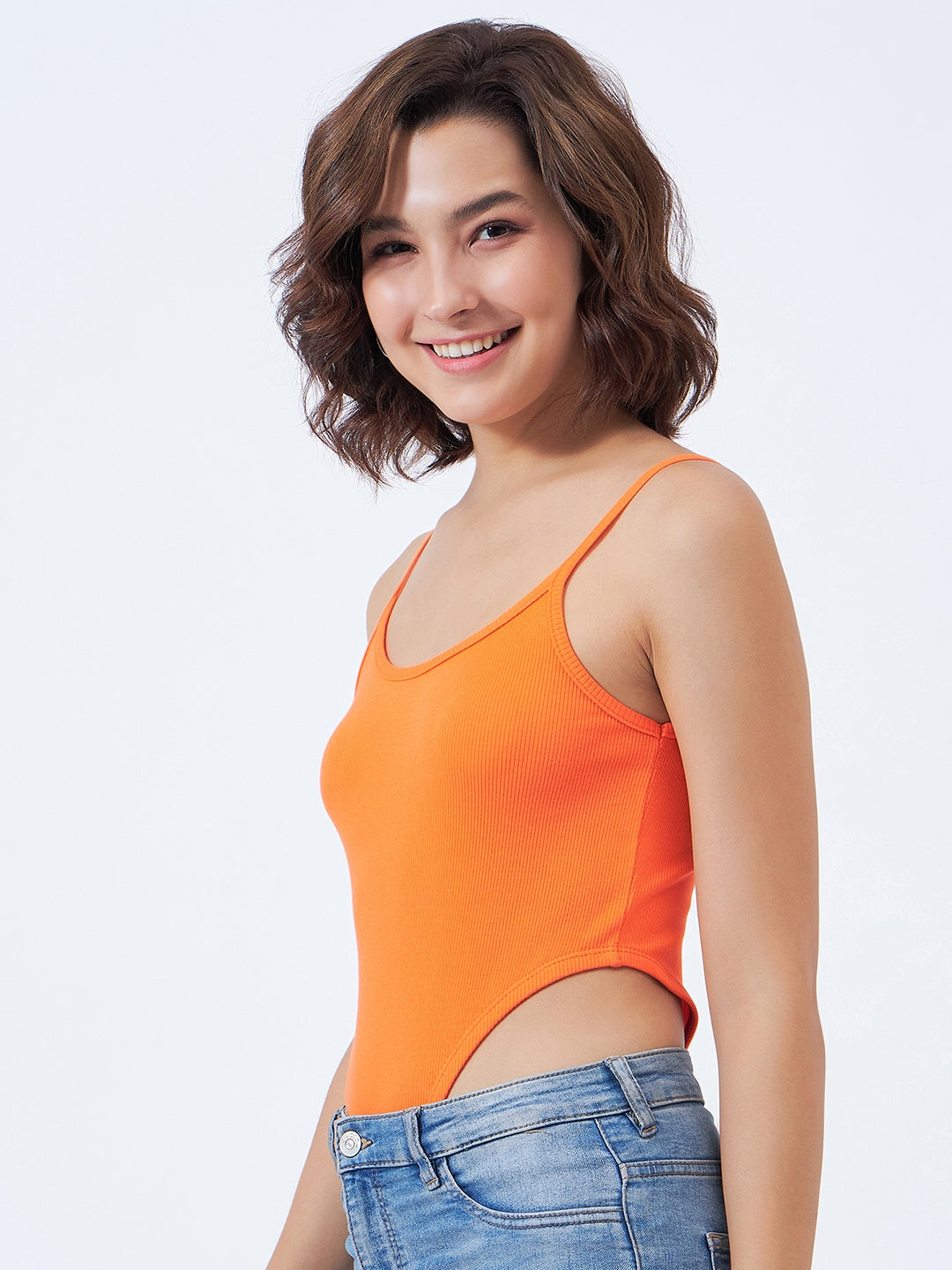 Ribbed High Cut Bodysuit