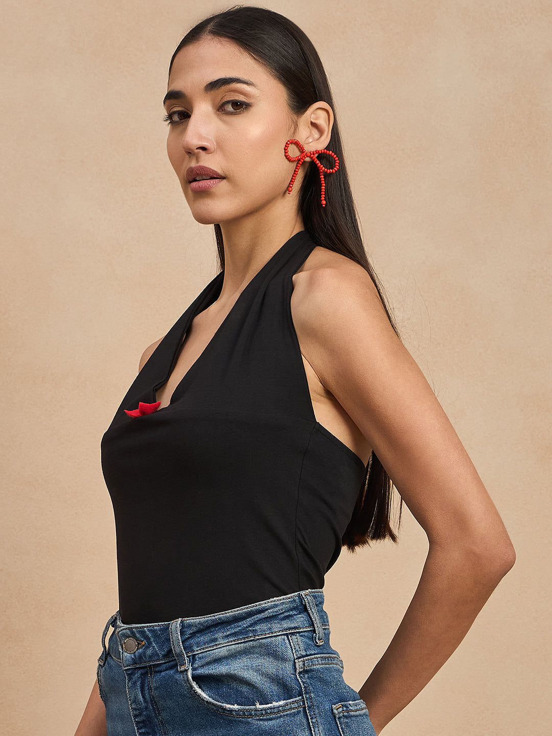 Halter Neck Tie Up Top