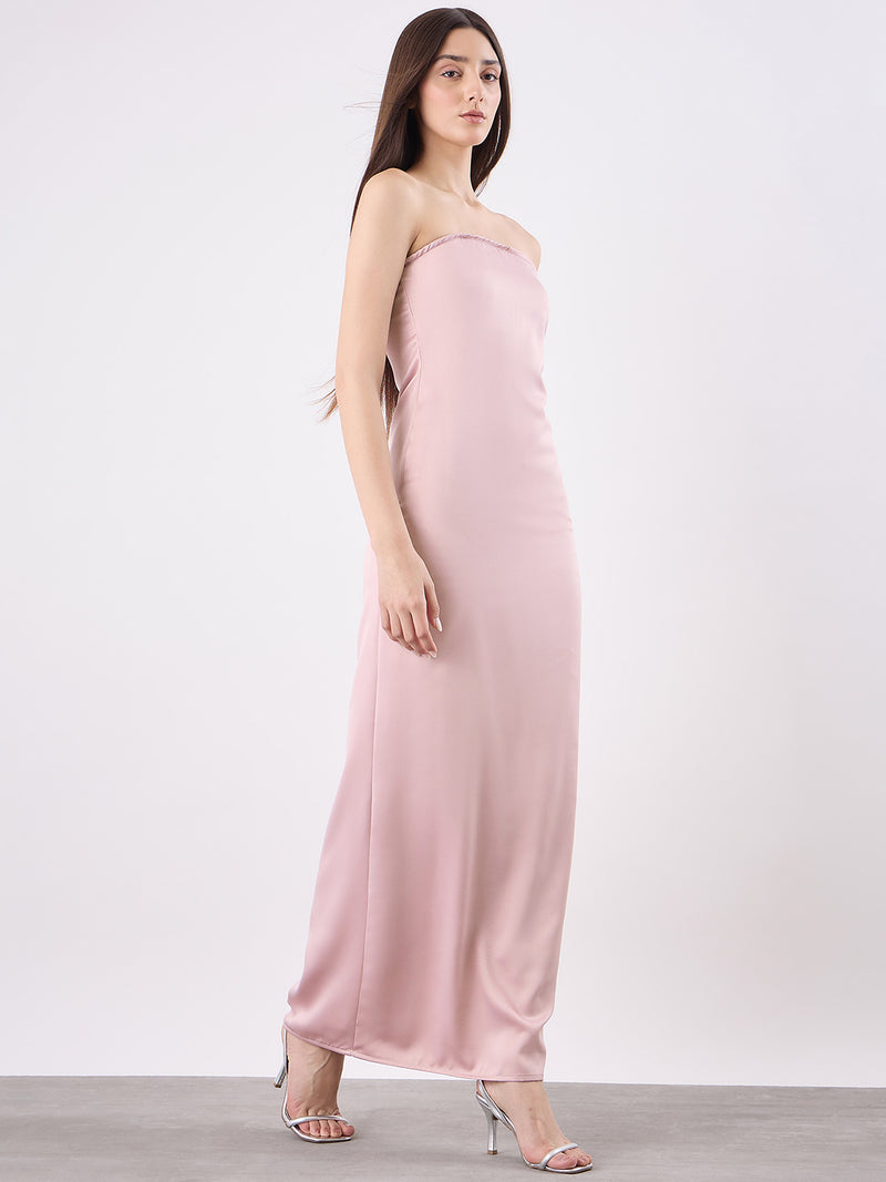 Strapless Satin Maxi