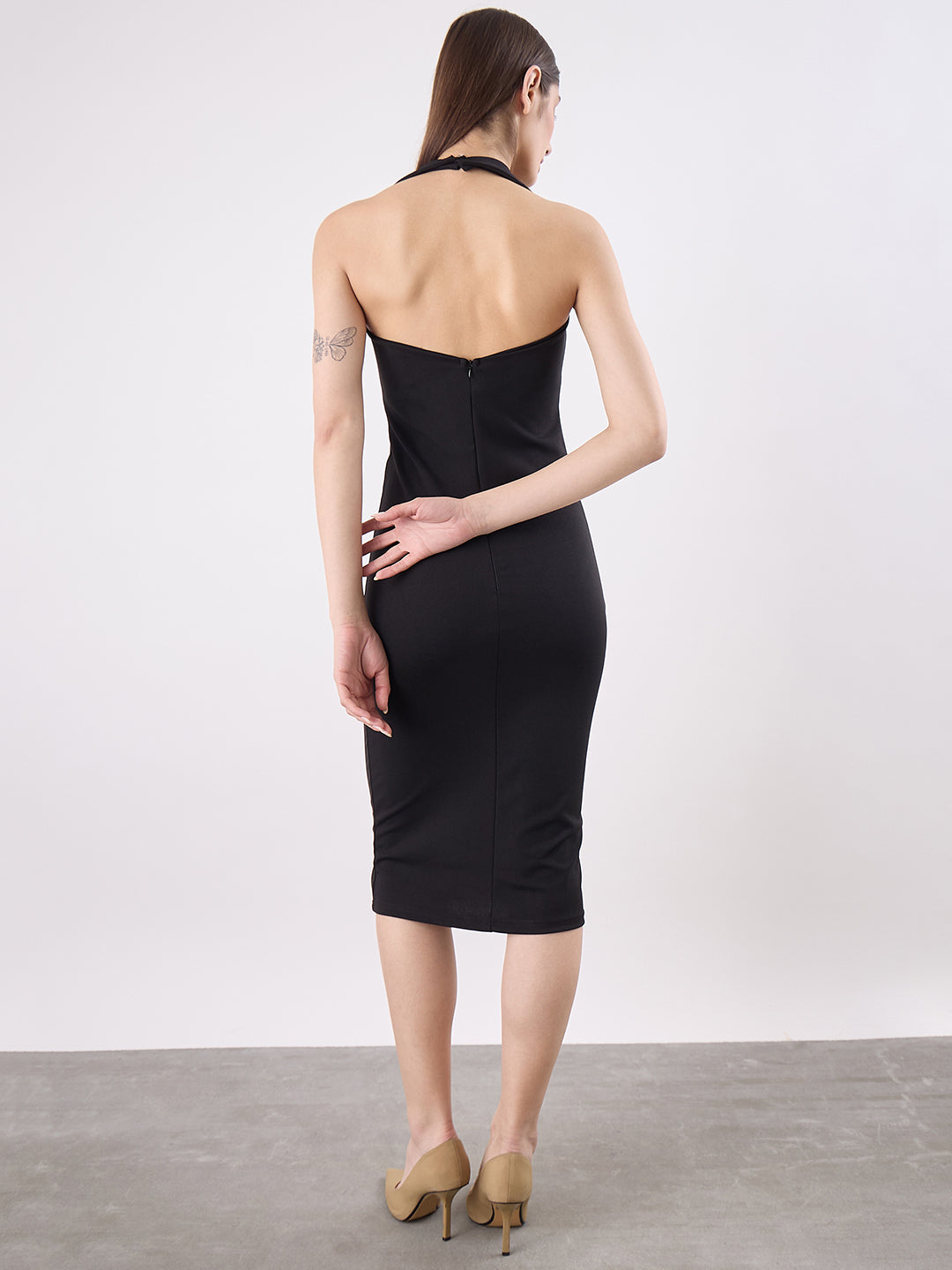 Collared Halter Midi