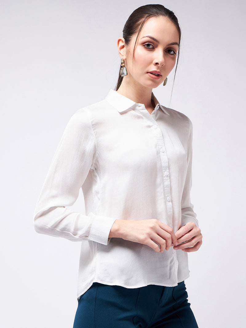 White Satin Shirt