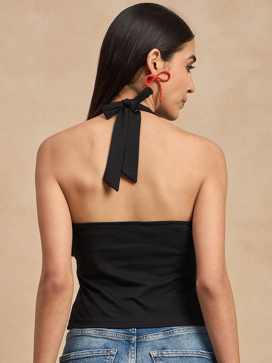 Halter Neck Tie Up Top