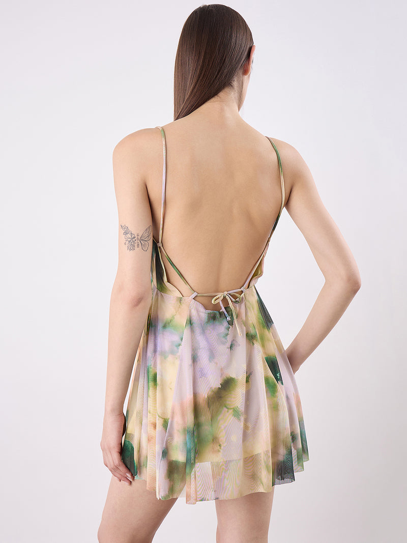 Printed Tulle Mini