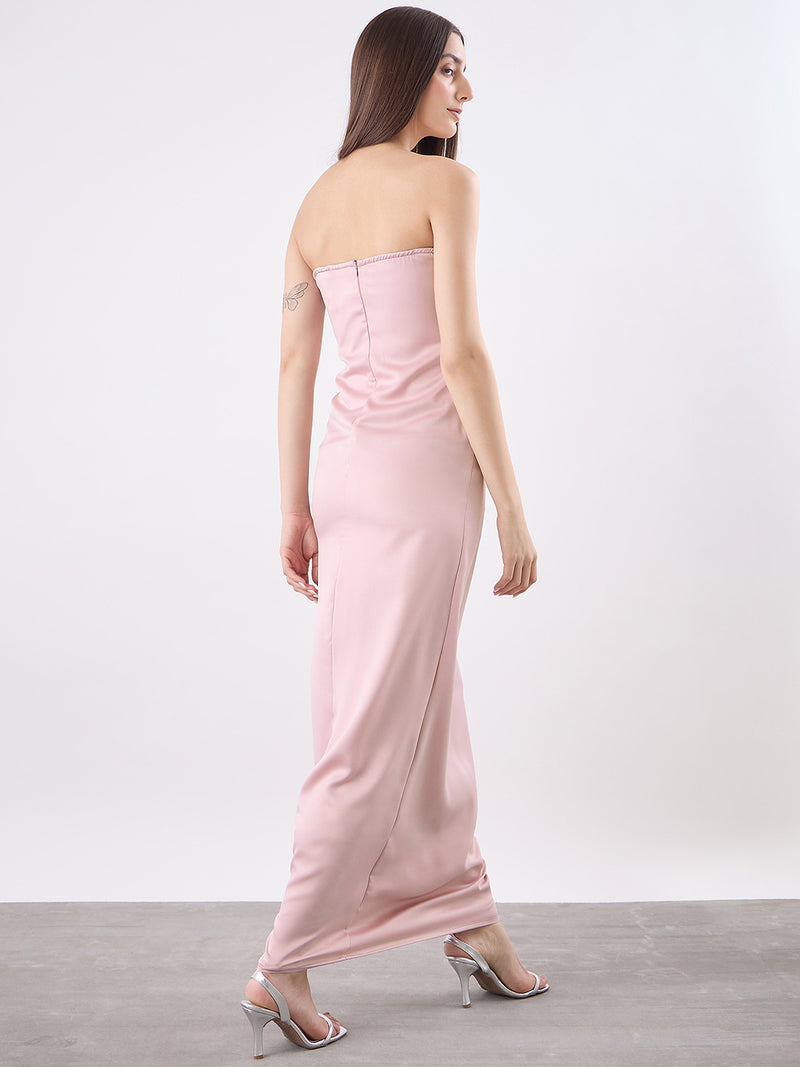 Strapless Satin Maxi