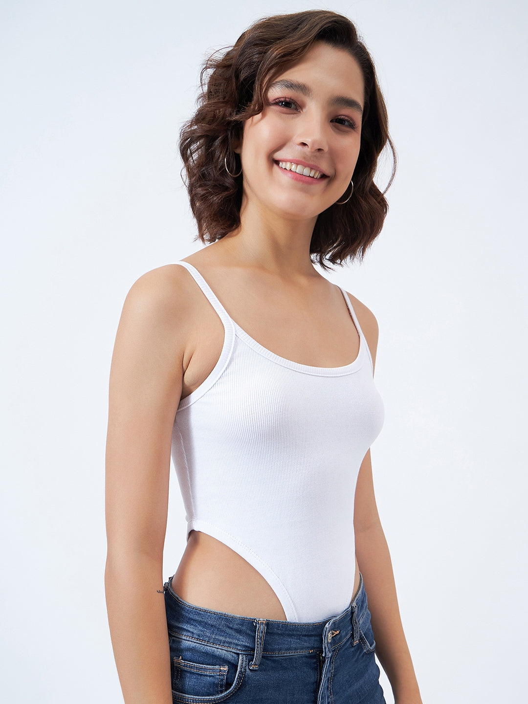 Ribbed High Cut Bodysuit