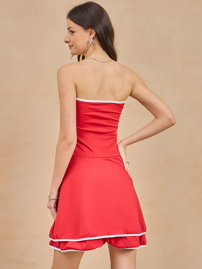 Contrast Binding Dress