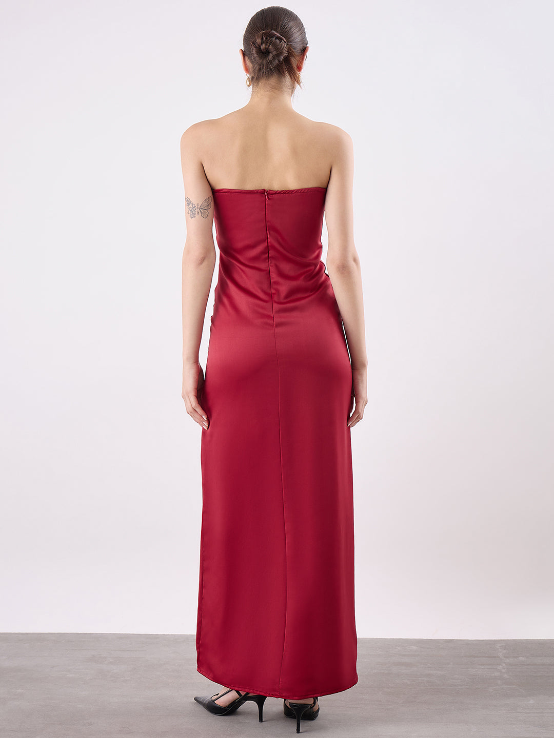 Strapless Satin Maxi