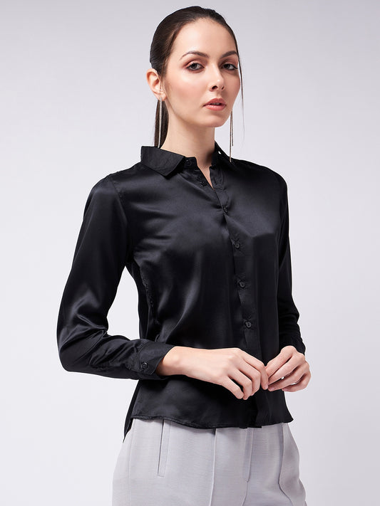 Black Satin Shirt