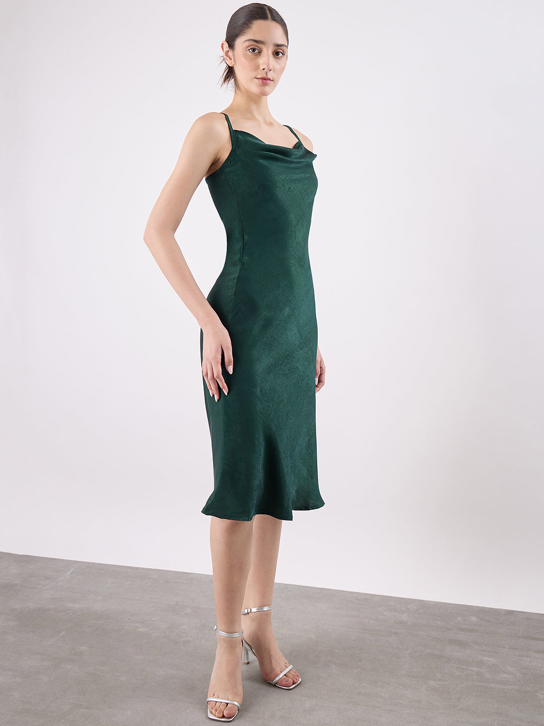 Cowl Neck Midi Dress