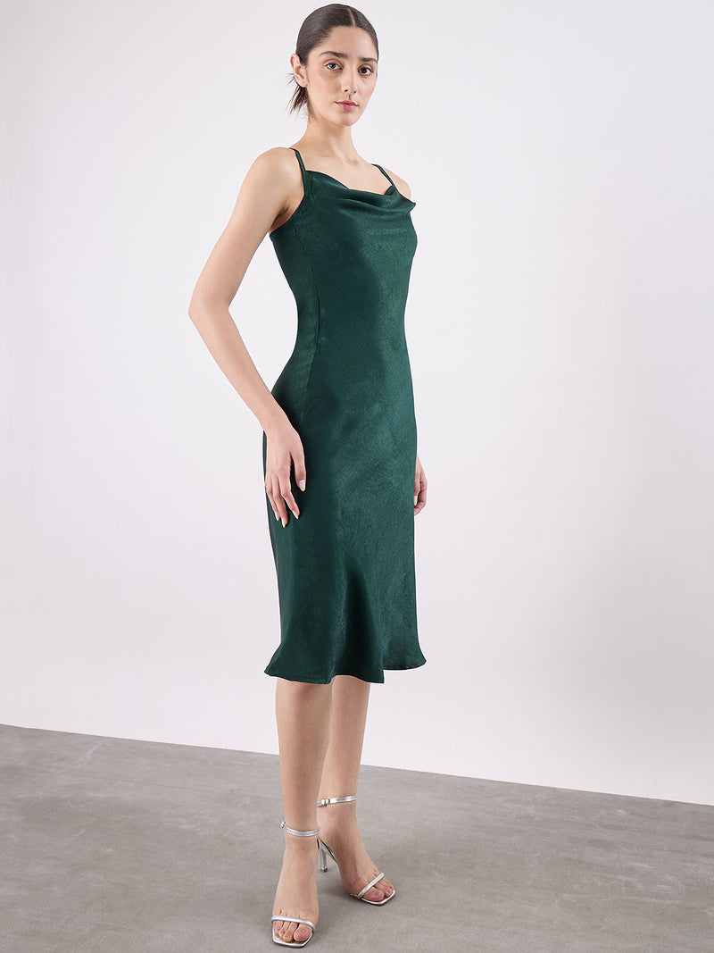 Cowl Neck Midi Dress