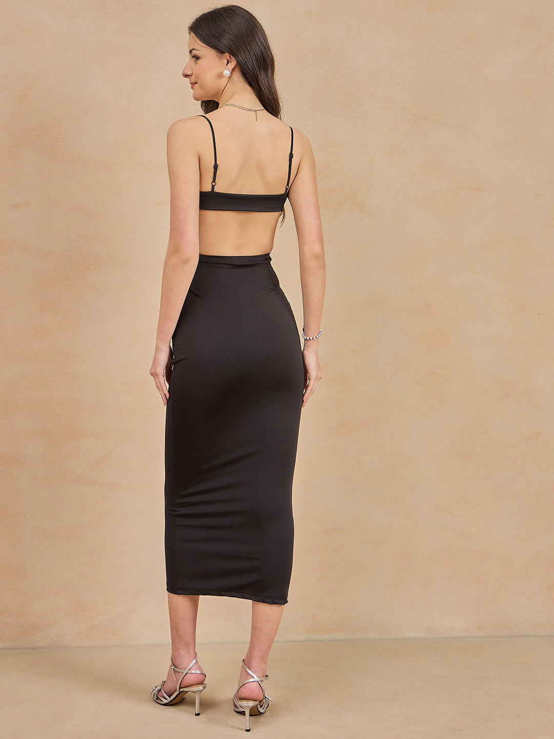 Cut Out Back Bodycon Midi Dress