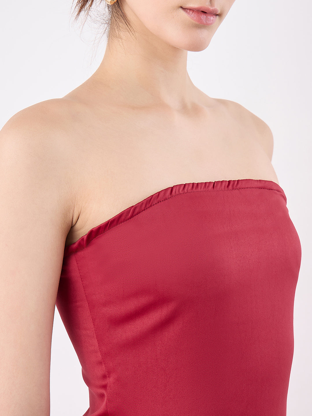 Strapless Satin Maxi
