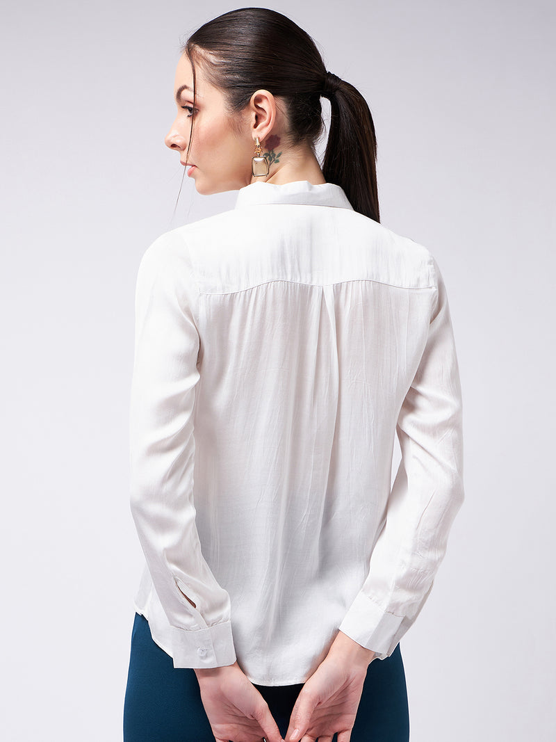 White Satin Shirt