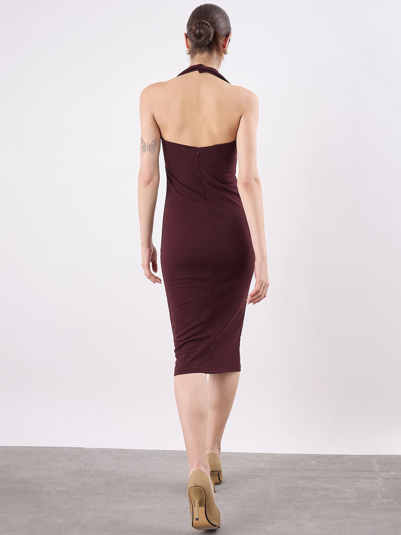 Collared Halter Midi