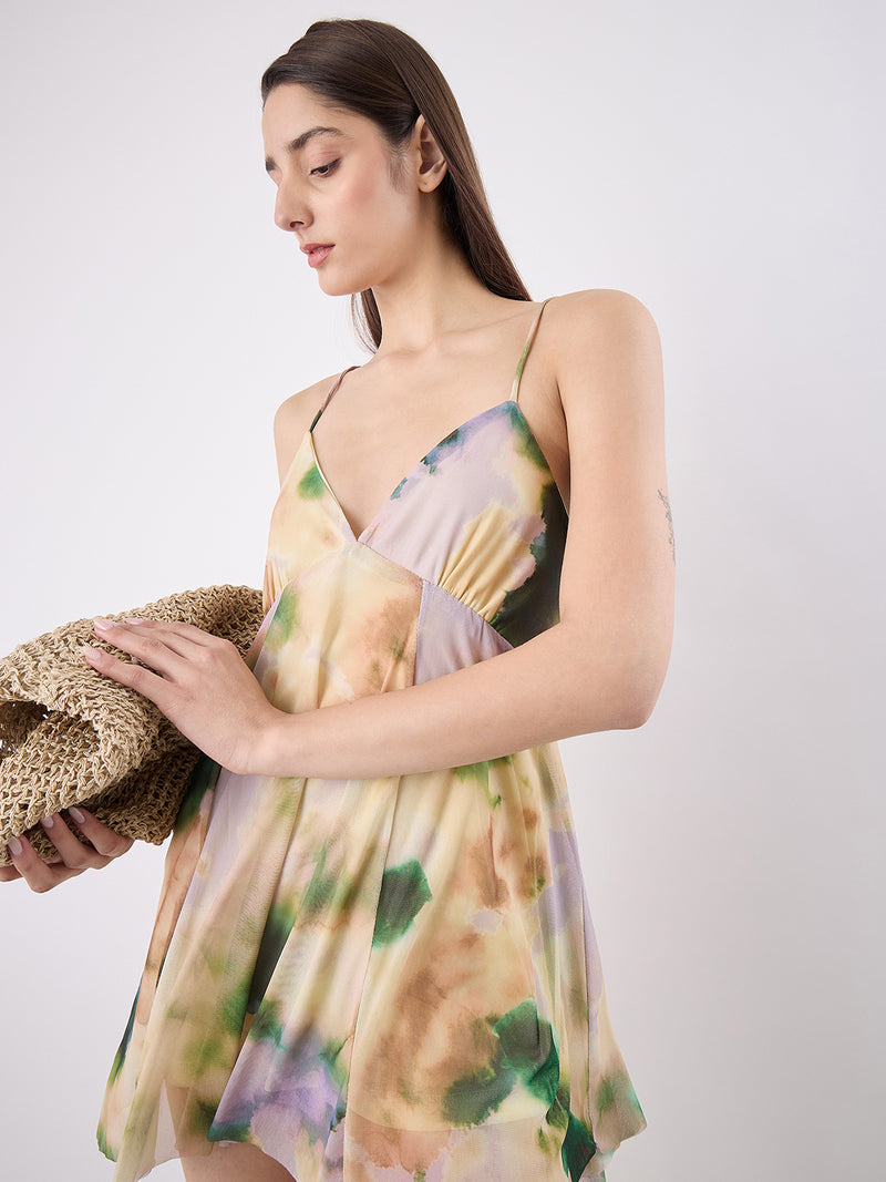 Printed Tulle Mini