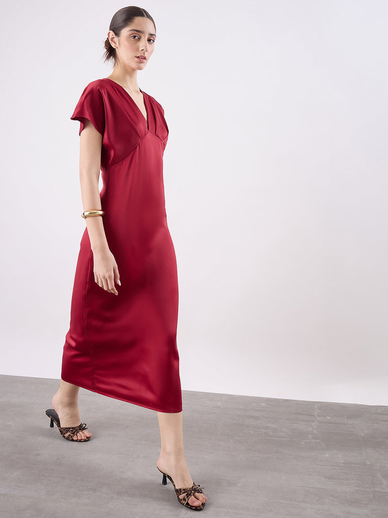 Satin Wrap Midi