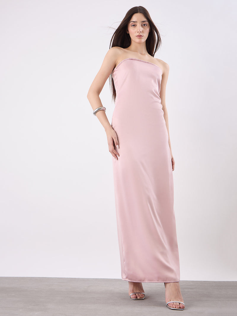 Strapless Satin Maxi