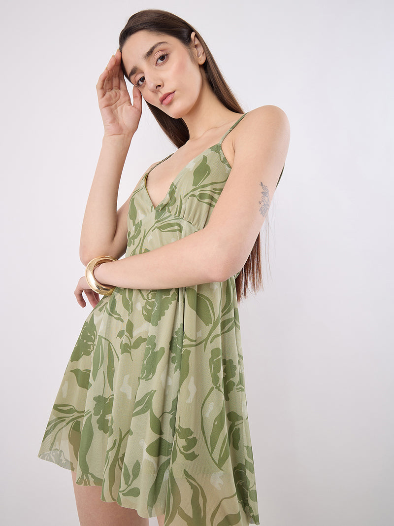 Printed Tulle Mini