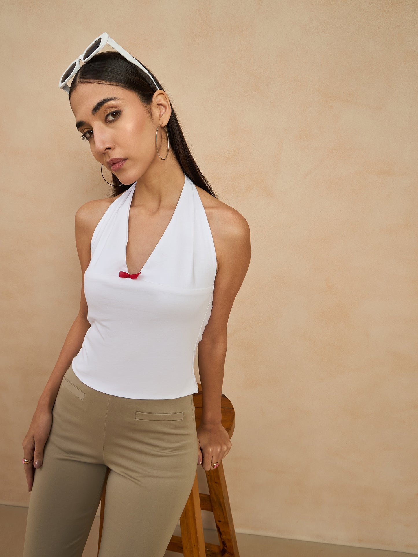 Halter Neck Tie Up Top